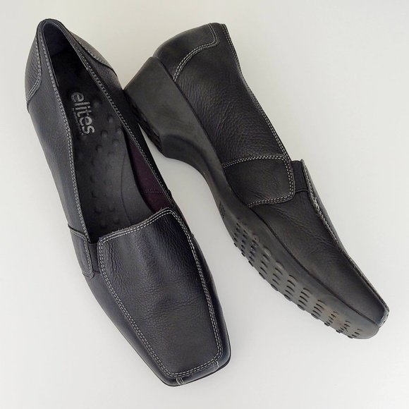 Black loafers with white contrast stitching 11 W - Picture 10 of 10